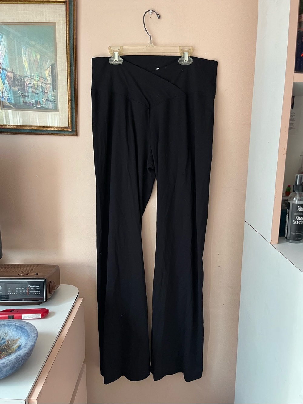 UEU black crossover wide leggings
